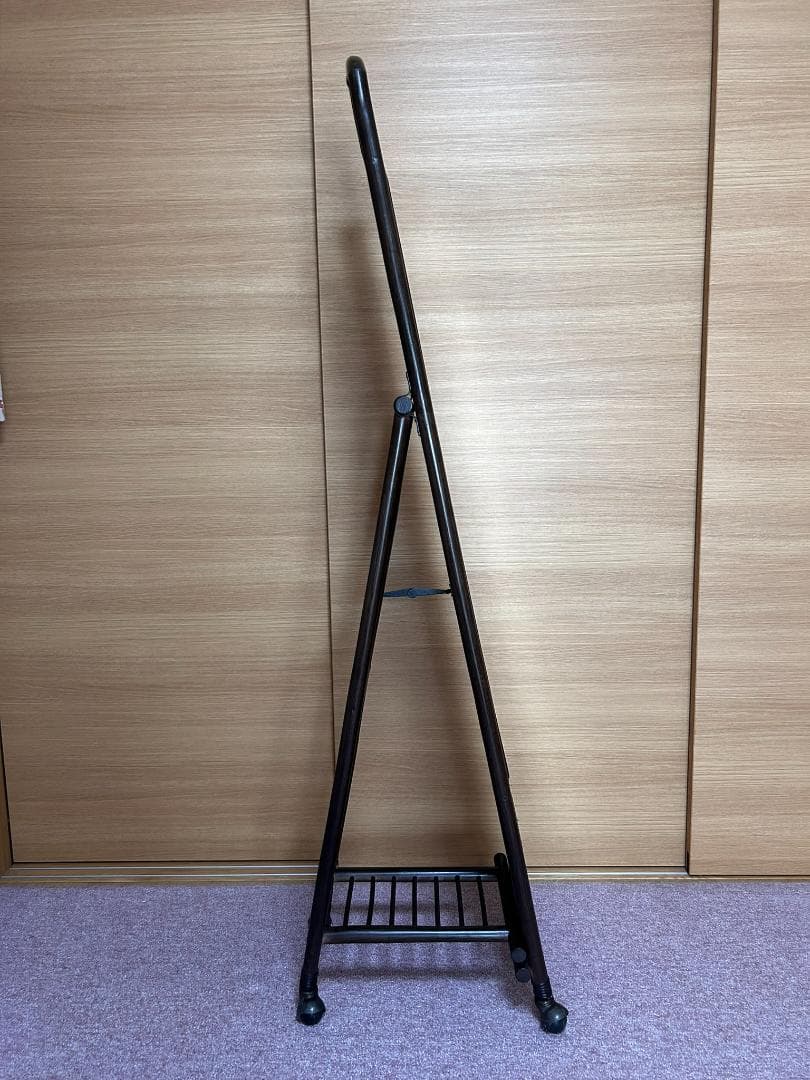 レトロ　ヴィンテージ　モダン　ラタン　姿見　全身鏡　スタンドミラー