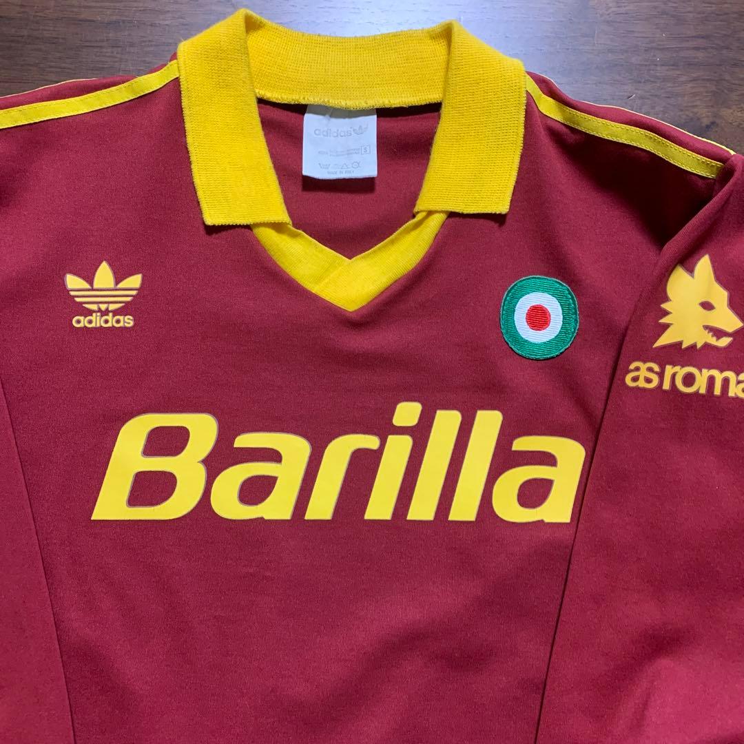 イタリア製 アディダス ASローマ1991/92 ホーム長袖シャツ 欧州Sサイズ