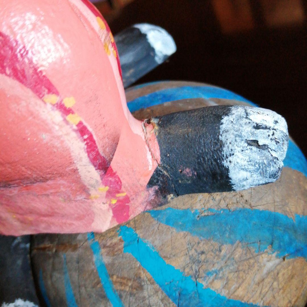 木彫りの猫　玉乗り猫　39cm