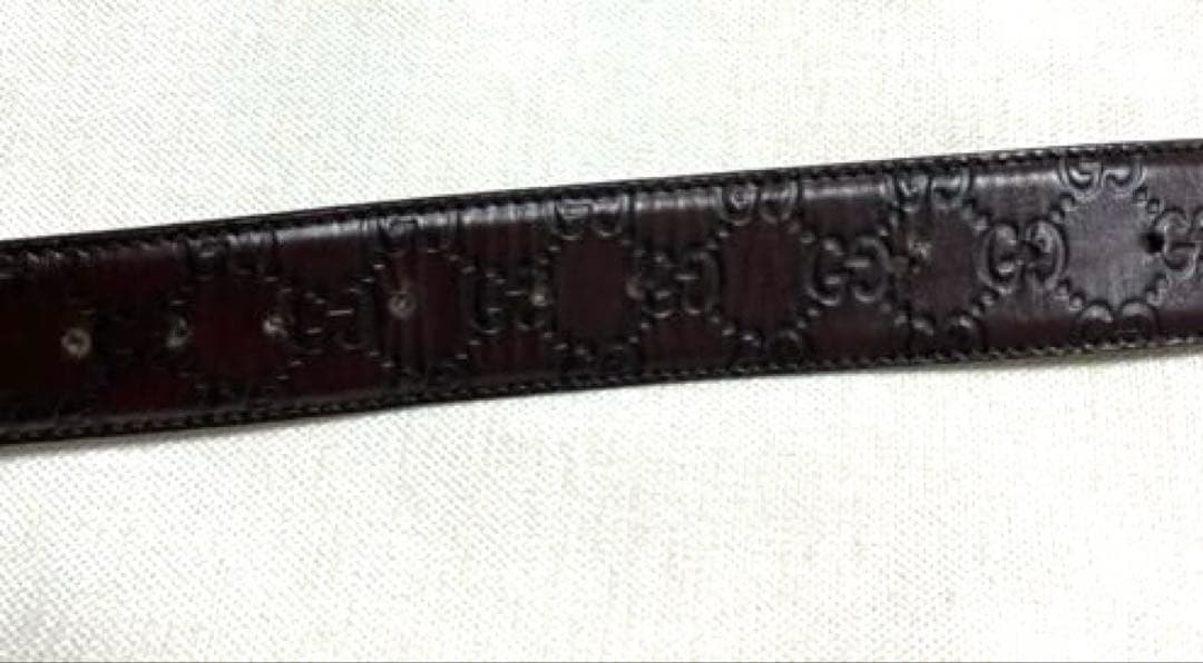 Gucci ブラウンレザーベルト ロゴバックル