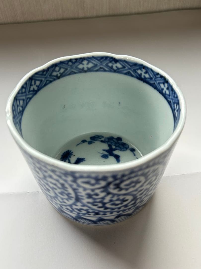 ✨【古伊万里】　⭐️蛸唐草　蕎麦猪口　江戸中期✨美品　骨董　時代物　上手 コップ
