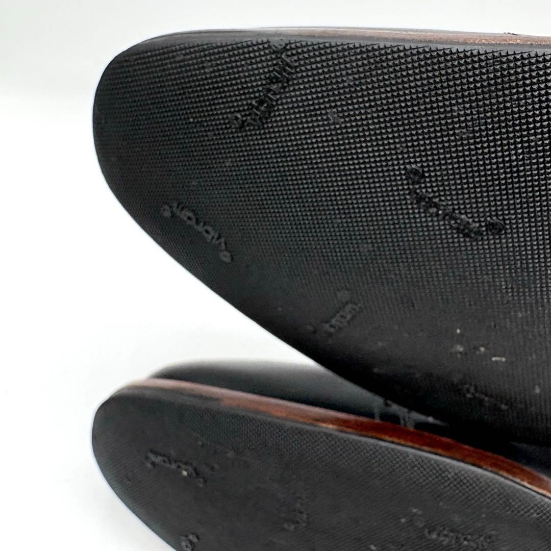 極美品✨ スコッチグレイン ストレートチップ メダリオン 【24.5】 黒 本革