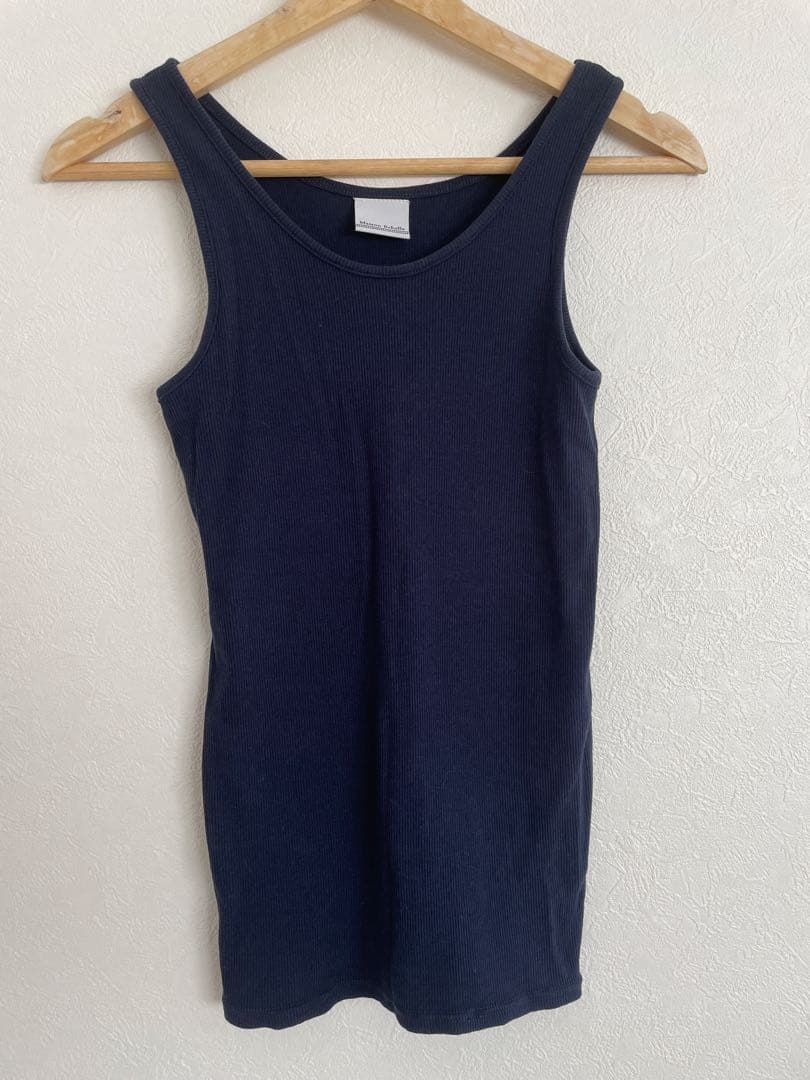 メゾンエシェル　タンク付レースシャツ　ネイビー