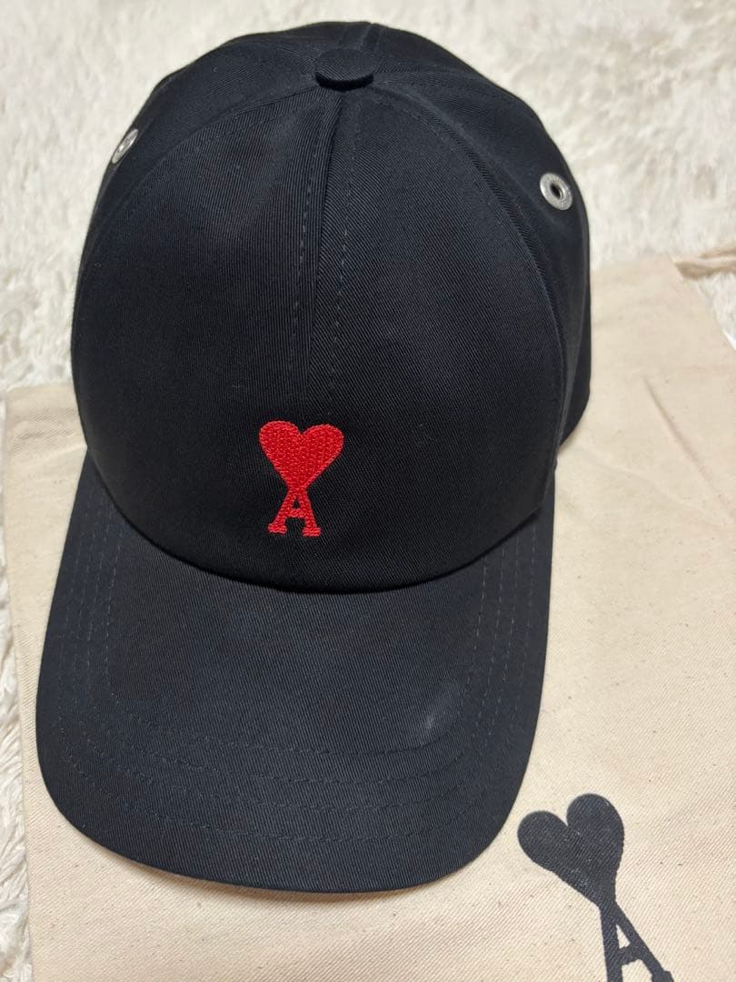 アミパリス　Ami Paris ベースボールキャップ　エンブロイダリー　ブラック