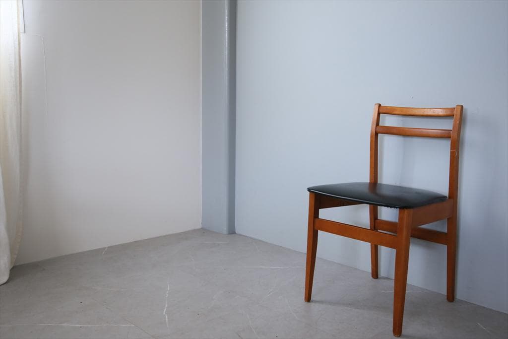 英国ヴィンテージチーク古木ダイニングチェア/椅子イス/モダン(92-183-2)