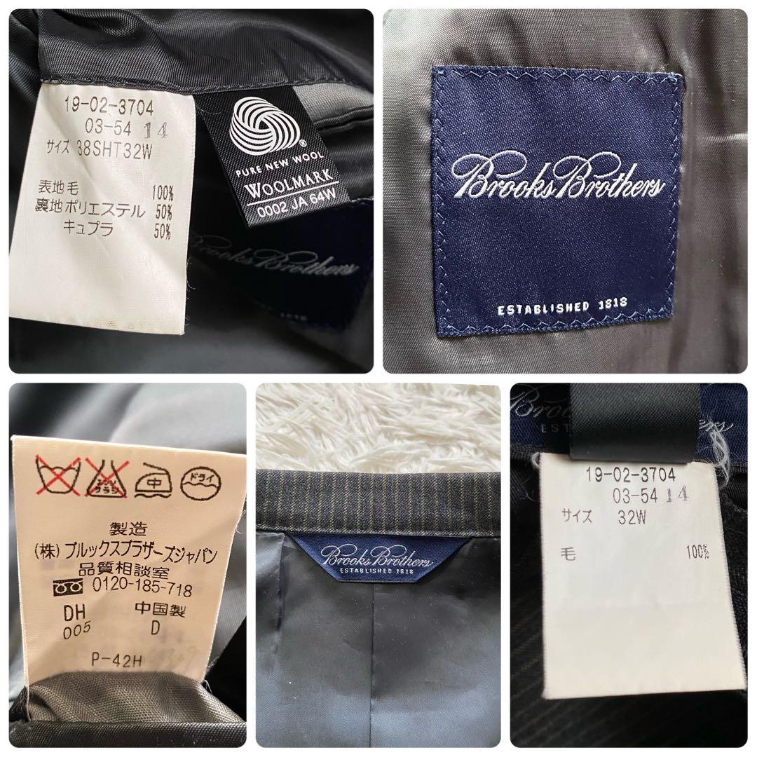 極美品■ブルックスブラザーズ　スーツ　セットアップ　グレー　ストライプ　3B