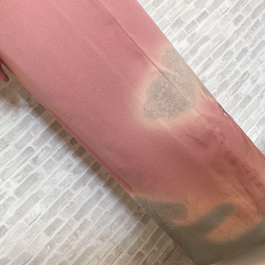 訪問着　フルセット　ツツジ　撫子　梅　萩　小花　手刺繍　可愛らしいお花　L1