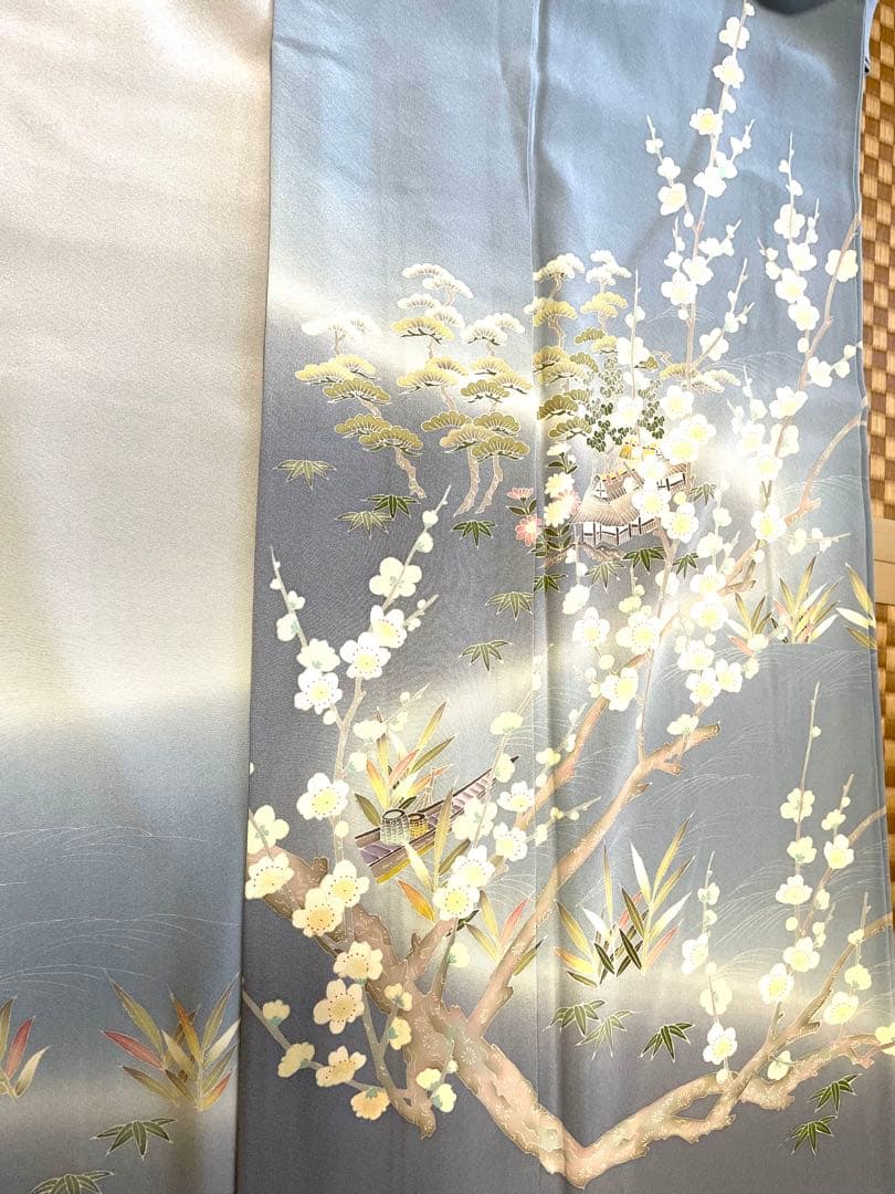 ♦️4点フルセット　（二重太鼓の作り帯＋友禅訪問着　フォーマル用帯揚げ&帯締め）