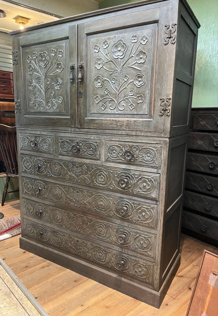 チェスト 着物箪笥 木彫り インテリア 箪笥 昭和レトロ ビンテージ 木製