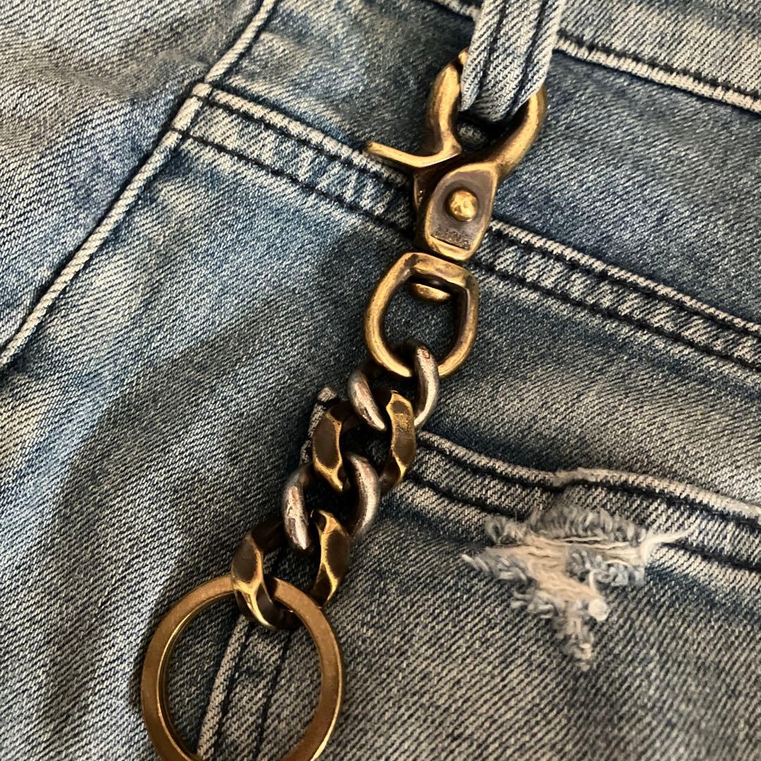 ブラス製　キーチェーン　シルバーメッキパーツ使用　新品未使用！