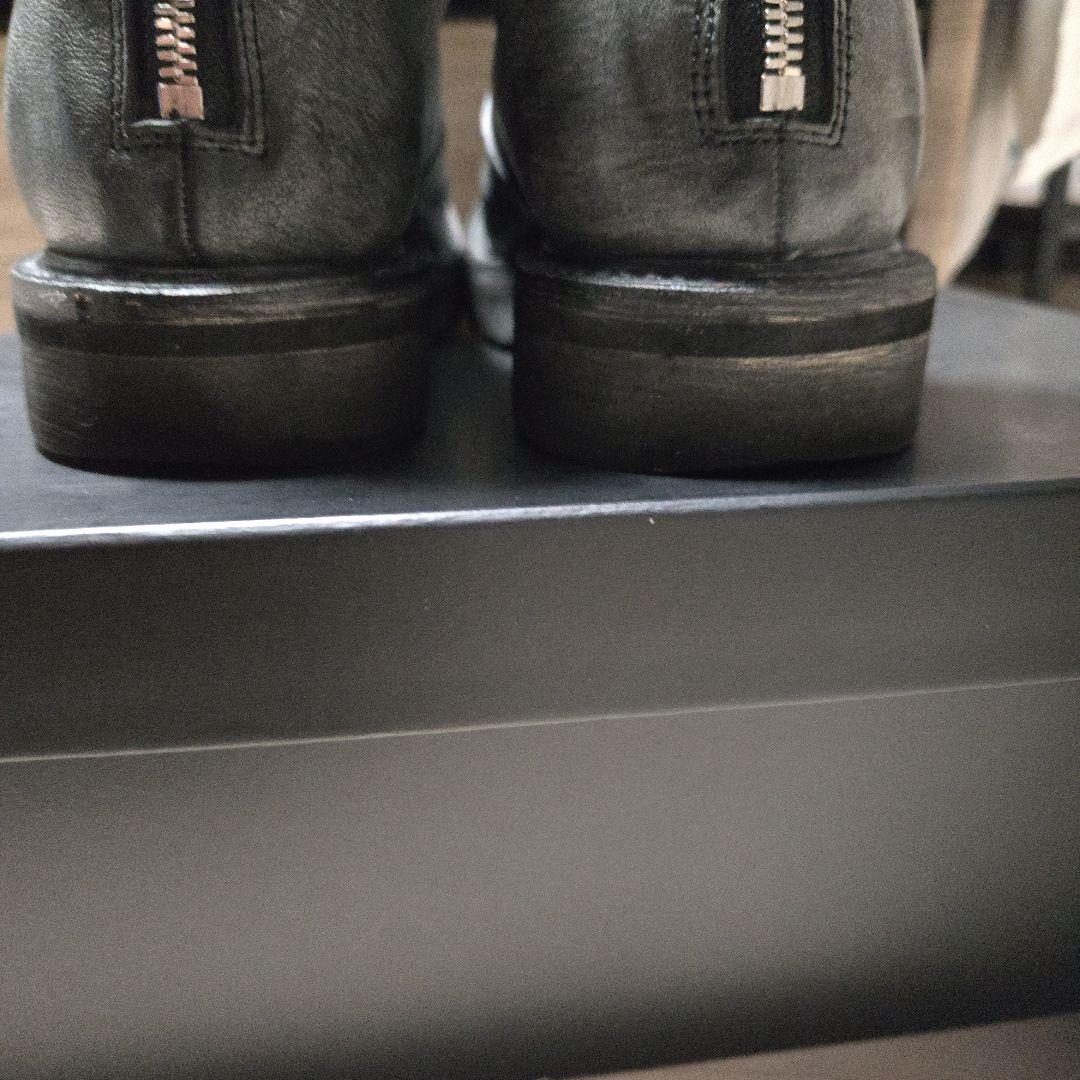 STRUM　ホースハイド WAX仕上げ シングルライダース バックジップブーツ