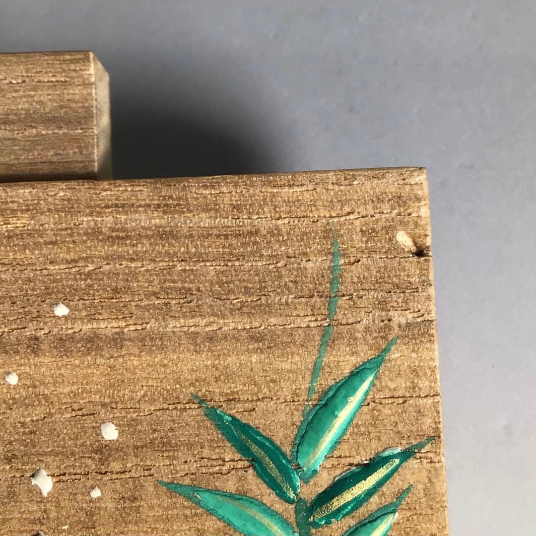 Ｎ９７２　香合　『道場宗廣作』『桐木地』『葦に水』『色紙重香合』　共箱　茶道具