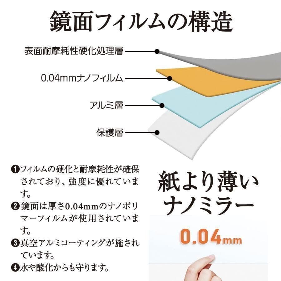 割れない鏡 壁掛けミラー 全身鏡 姿見鏡 ダンスミラー 幅80 白 2302