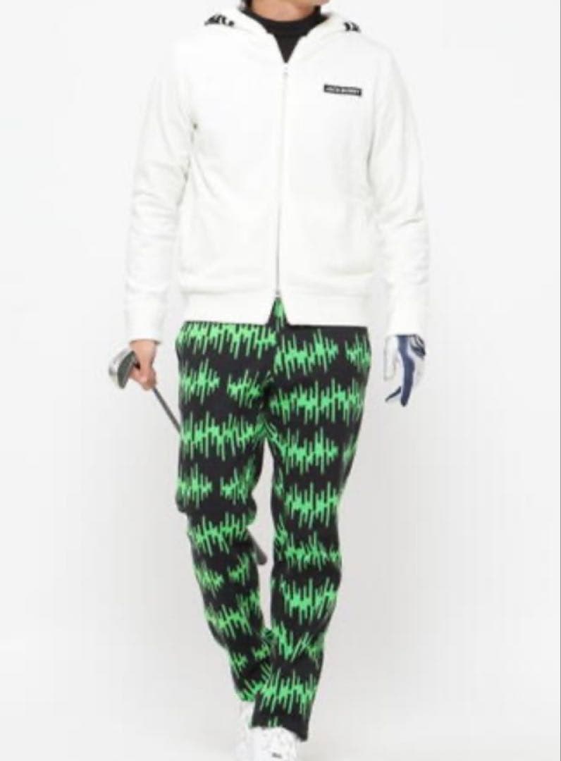 新品 パーリーゲイツ ジャックバニー ダブルカノコ裏起毛パンツ(4)サイズM/緑