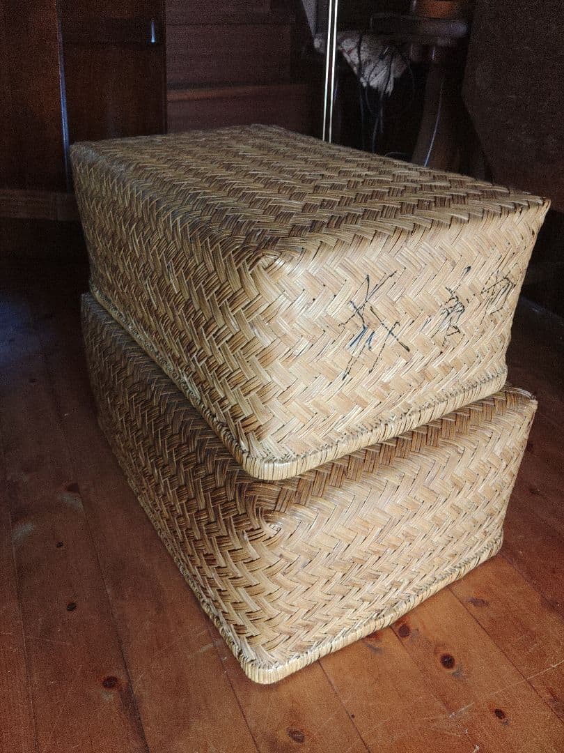 古民具 こうり レトロ　竹行李 柳行李 収納箱 衣装箱 小物入れ 雑貨