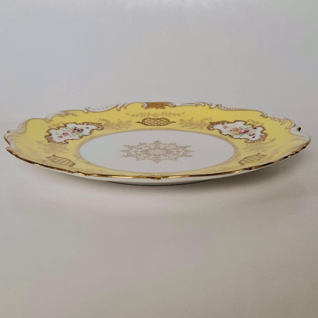 ★極上品★コールポート バットウイング フローラルパネル 黄色 ハンドペイント