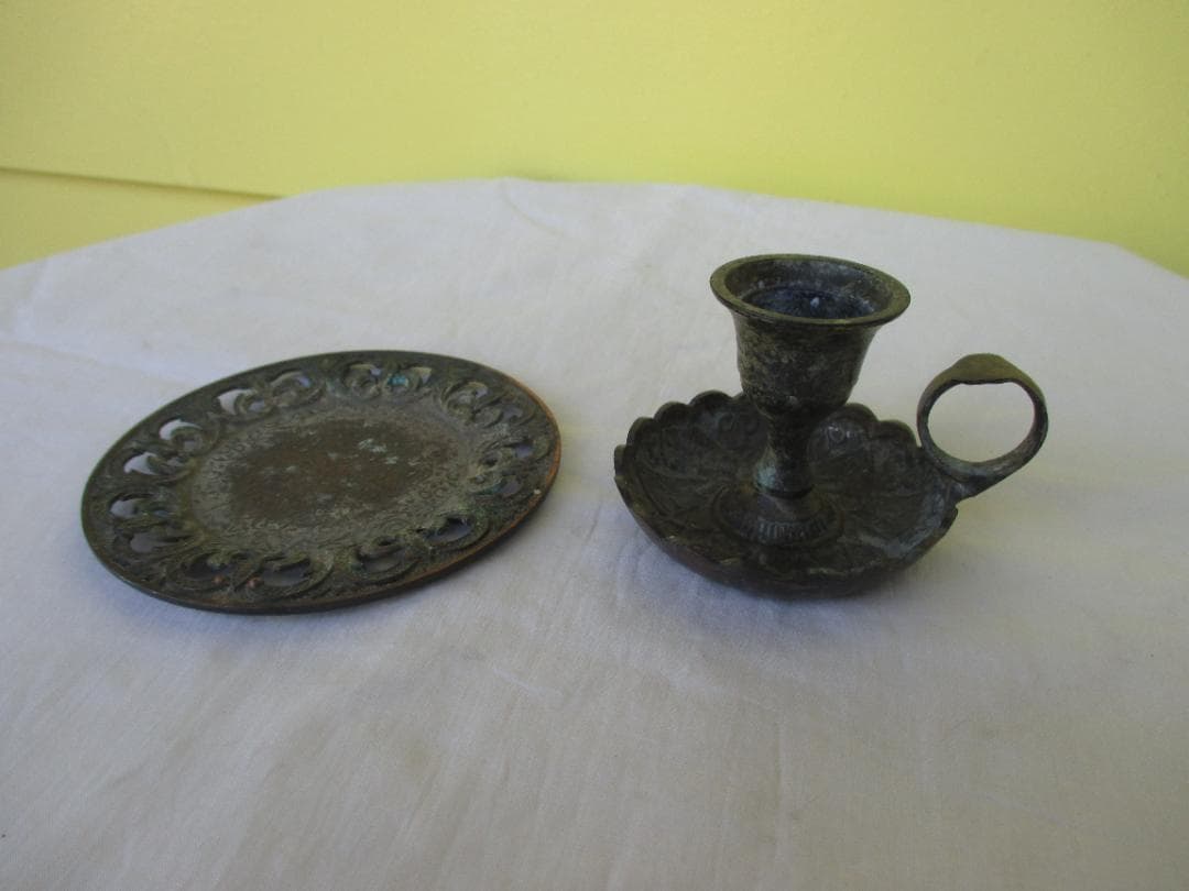 ★アンティーク　フランス　ブロカント　キャンドルホルダーセット　燭台