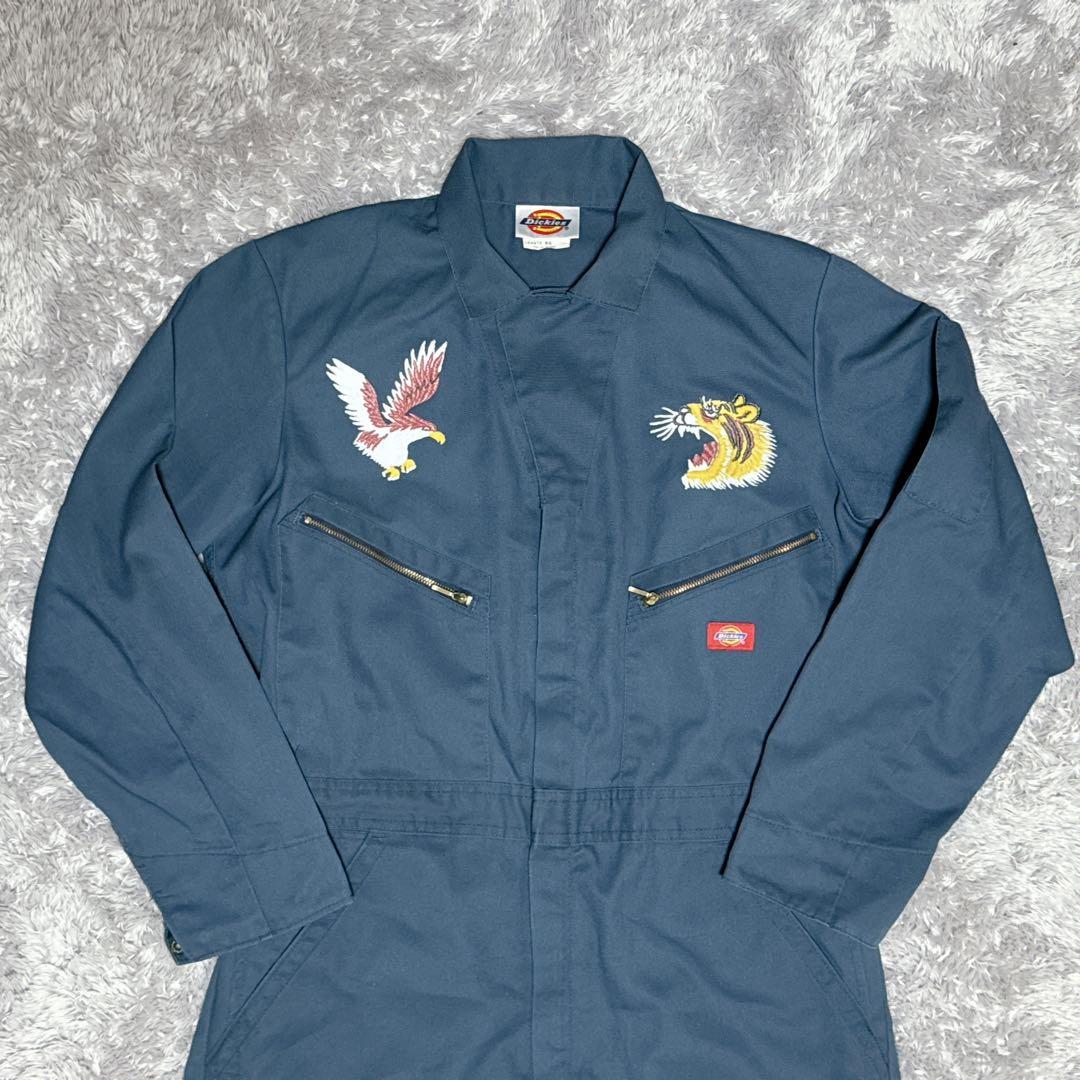 ガンダム様Dickies ディッキーズ つなぎ オーバーオール 長袖 刺繍 紺
