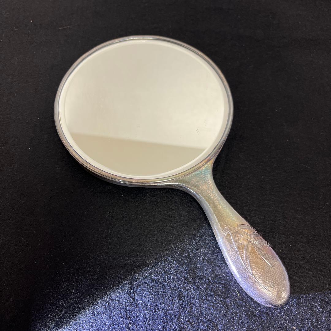 専用　sterling刻印　竹図手鏡　440g 東Y7-1223☆2Fトコチサ