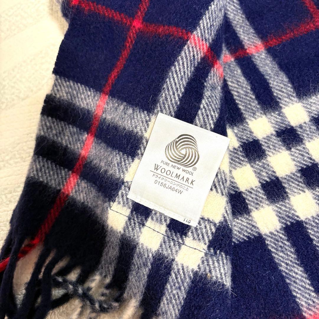 新品　バーバリー　ラムウール100% ひざ掛け　マフラー　75×150cm