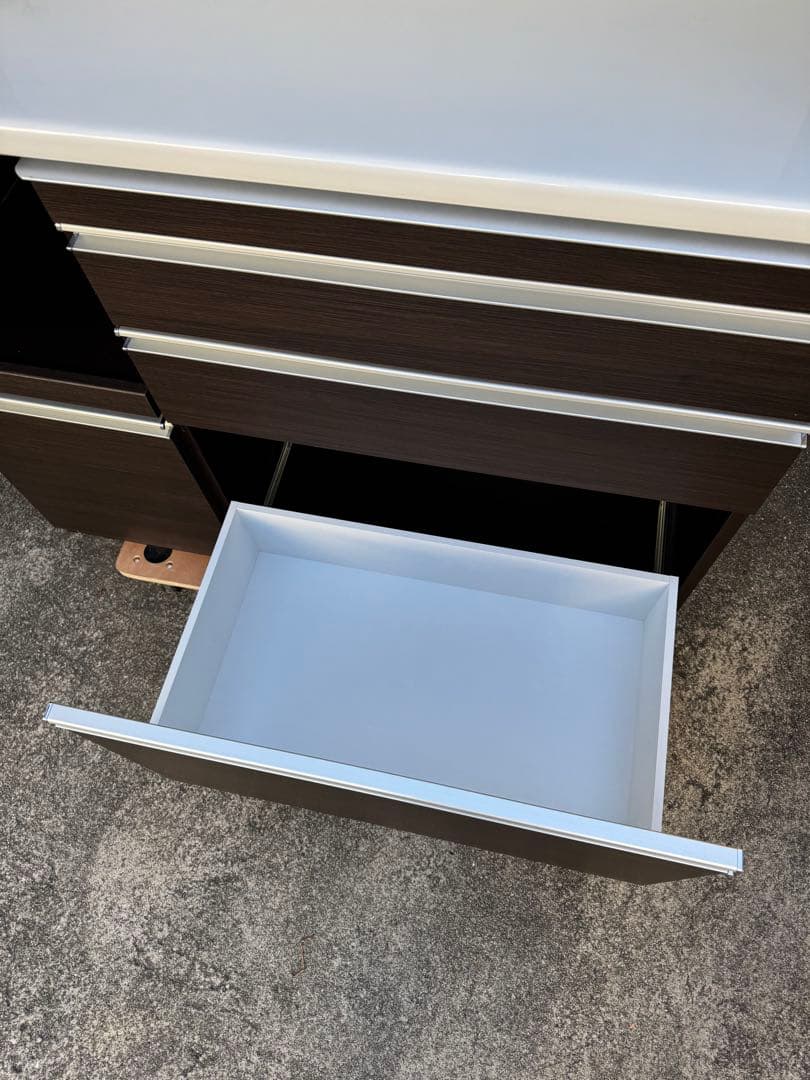 松田家具　食器棚　キッチン収納　1180 Nクラッチ　ダーク