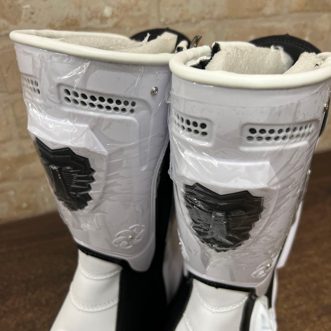 【未使用品】JG・WOLVES バイク用 レーシングブーツ ホワイト/ブラック