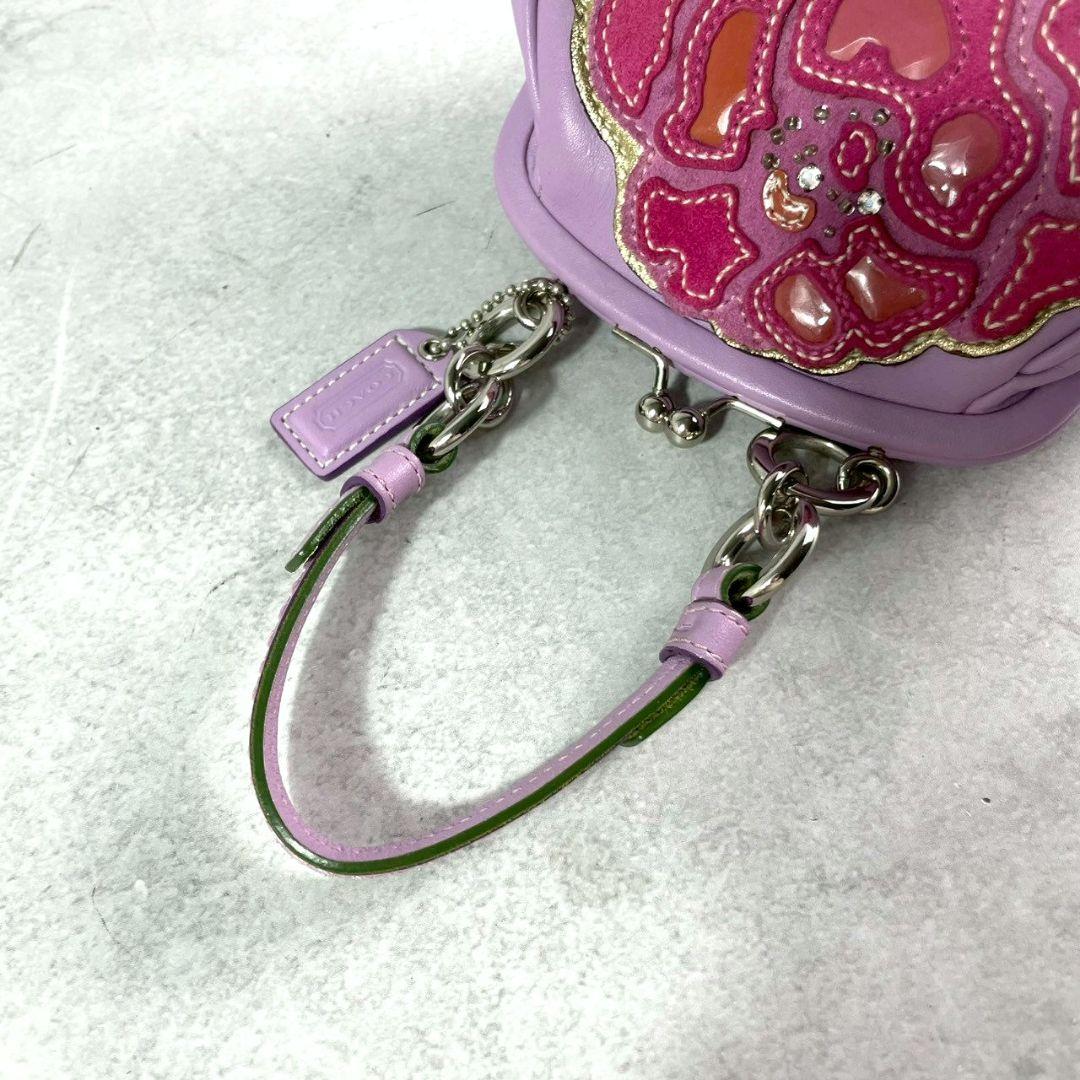 バッグ vintage Coach kisslock handbag purple