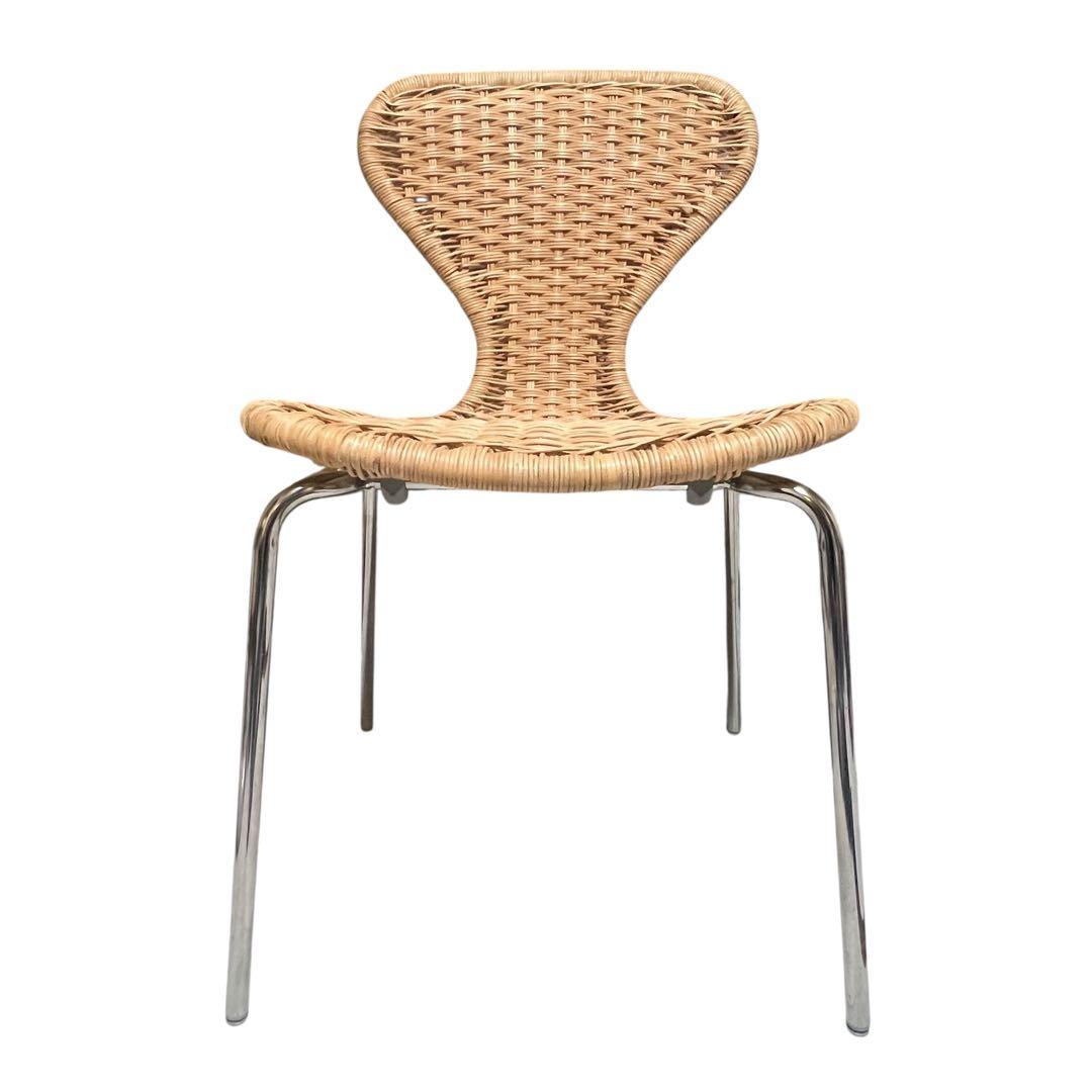【美品】 ÄLVSTA エルヴスタ チェア　籐　ラタン　クロムメッキ IKEA
