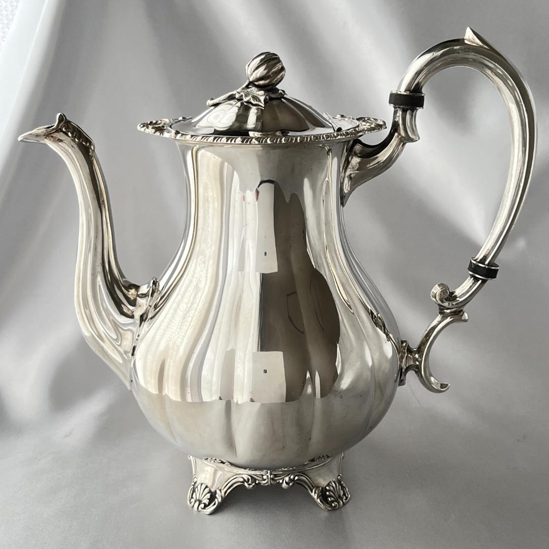 【Haddon】メロンフォルムのティーサービス 4点【シルバープレート】