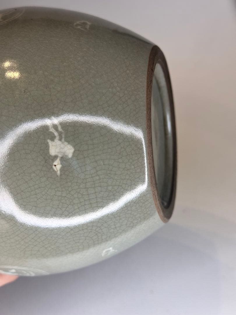 高麗青磁 葫蘆瓶 賞瓶 時代物 古陶磁 韓国 李朝 青瓷