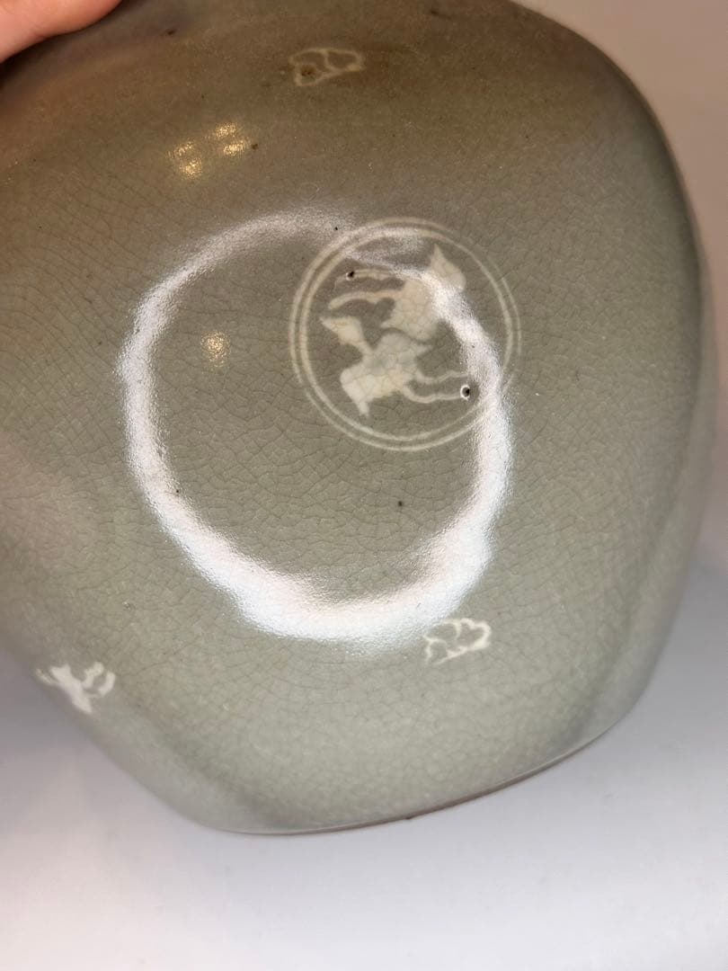 高麗青磁 葫蘆瓶 賞瓶 時代物 古陶磁 韓国 李朝 青瓷