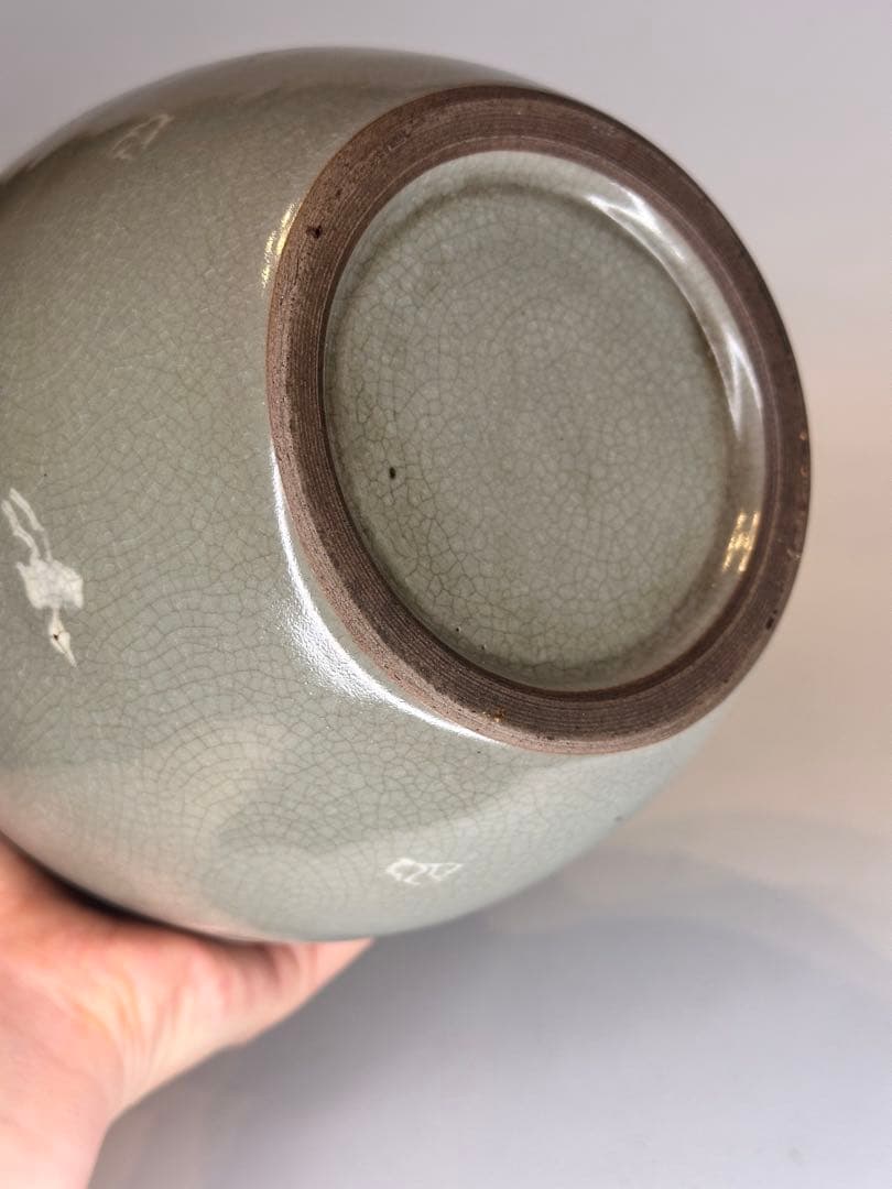 高麗青磁 葫蘆瓶 賞瓶 時代物 古陶磁 韓国 李朝 青瓷