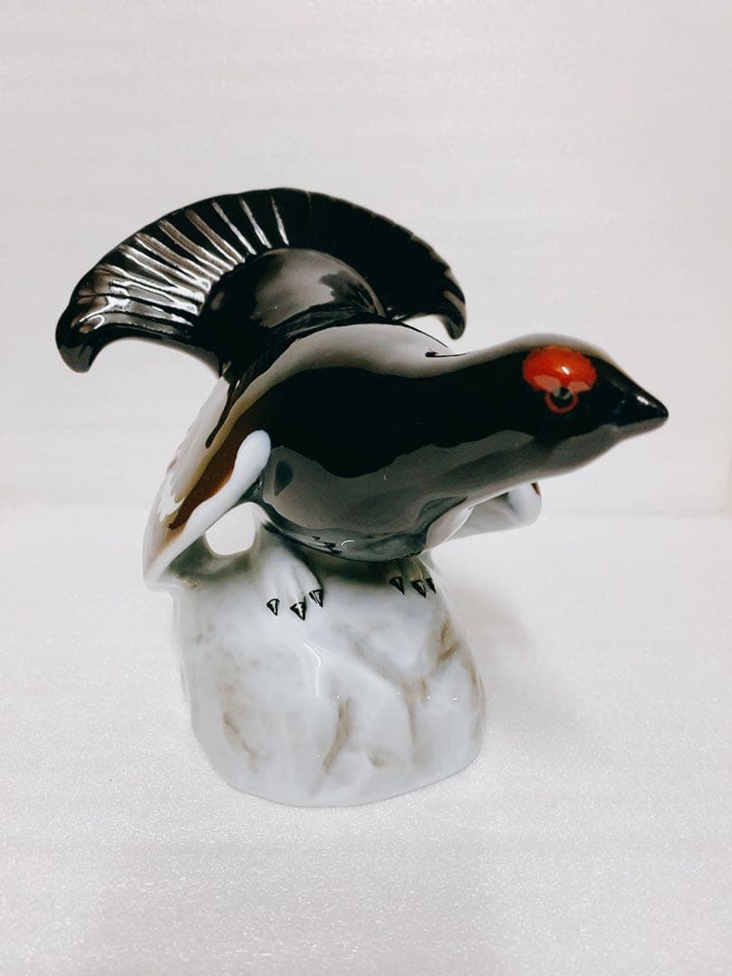 ノルウェー王室御用達Porsgrund陶磁器置物、国鳥「Heath Cook」