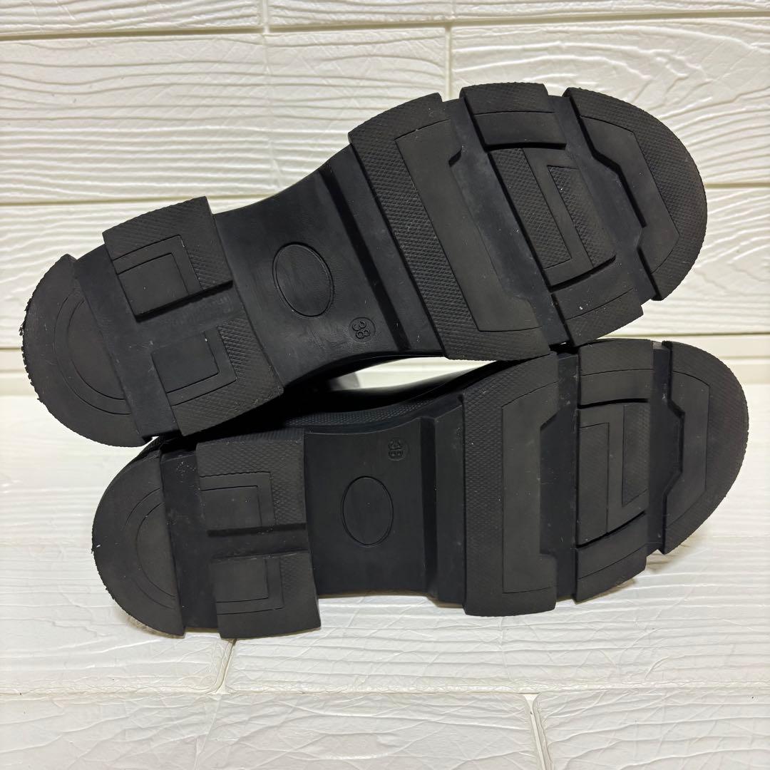 【極美品】REMME サイドゴアブーツ 厚底 ブラック レザー 38