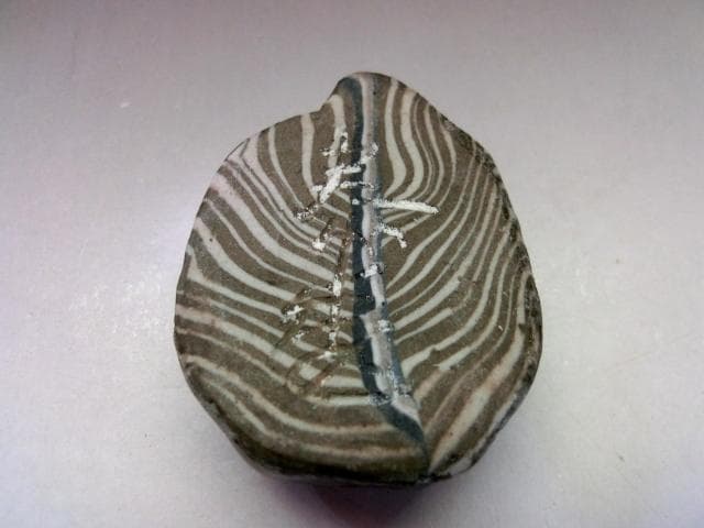 香合■表裏貫通錦「内田泰秀」木の葉香合 錦練上手 茶道具 日蓮宗法音寺住職 骨董