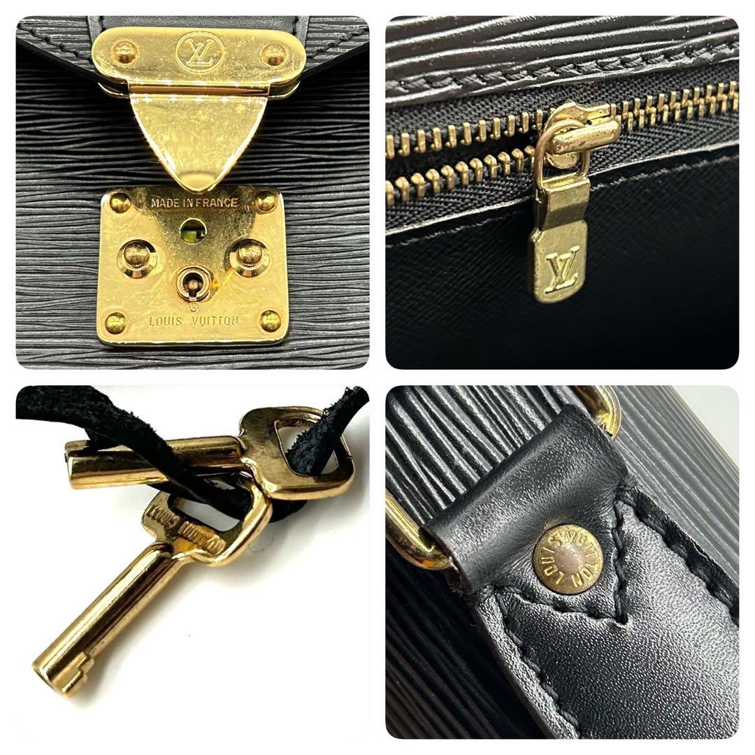 ルイヴィトン　セルヴィエットコンセイエ　ビジネスバッグ　エピ　レザー　黒