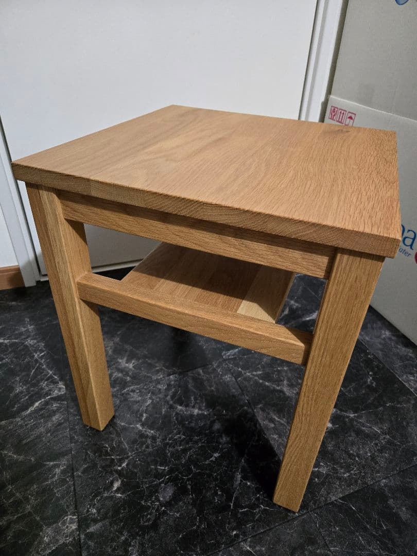 無印良品サイドテーブルベンチ 木目調 円筒形 ゴミ箱 セット