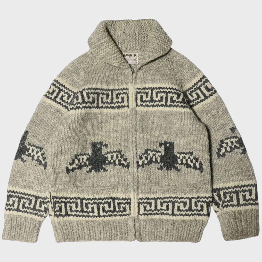 美品★XL★KANATA★カウチンニット★サンダーバード★カナダ製★カーディガン