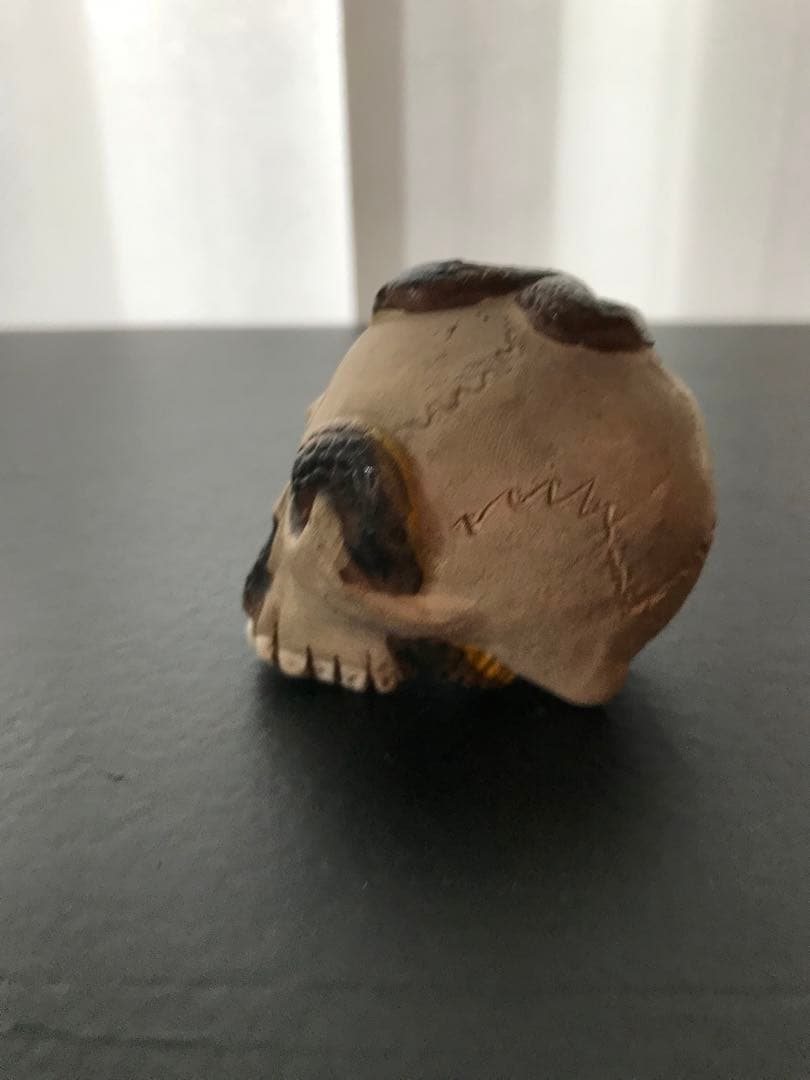 野晒し髑髏 髑髏 ドクロ 陶器 置物 オブジェ 美品 昭和 骨董 コレクター