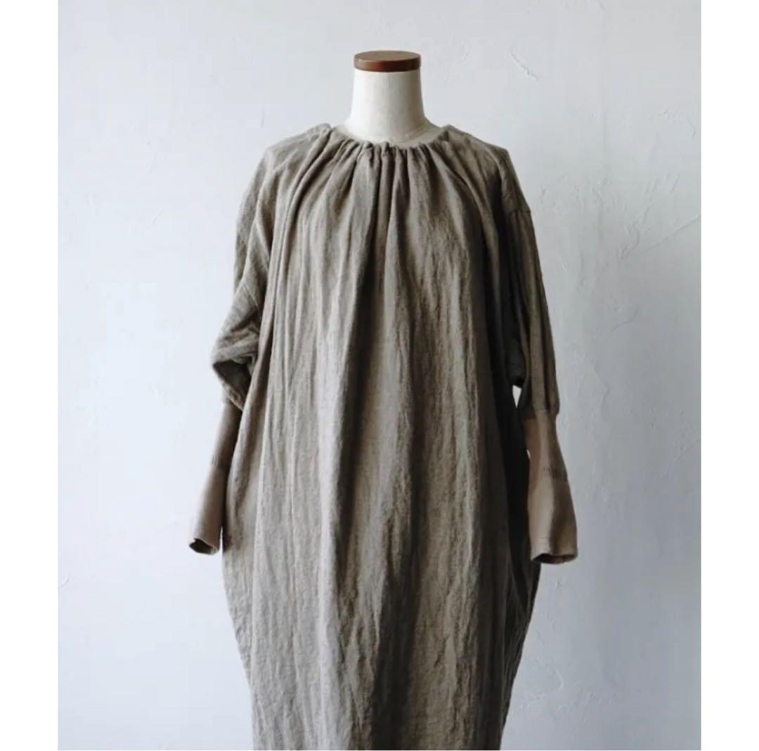 ★カポック★kapoc★SACK★割烹着★リネン ★エプロン★2way★ベージュ