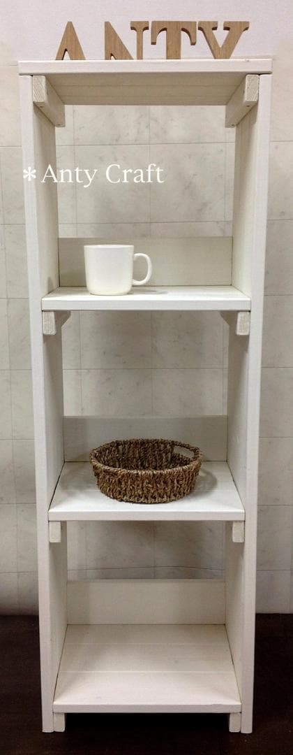 【引取可能】3段収納棚 本棚 飾り棚 幅36cm W/W 完成品