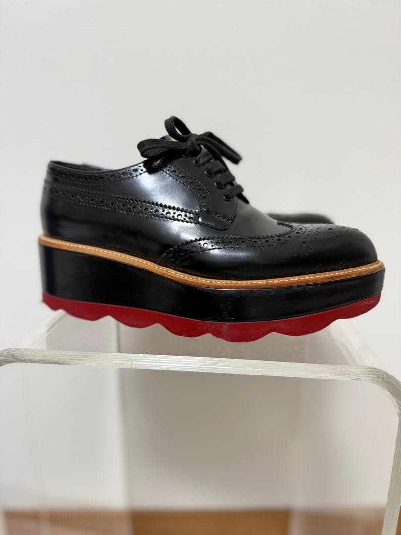 PRADA 厚底　ブラックオックスフォードシューズ 37.5⭐︎箱無し⭐︎