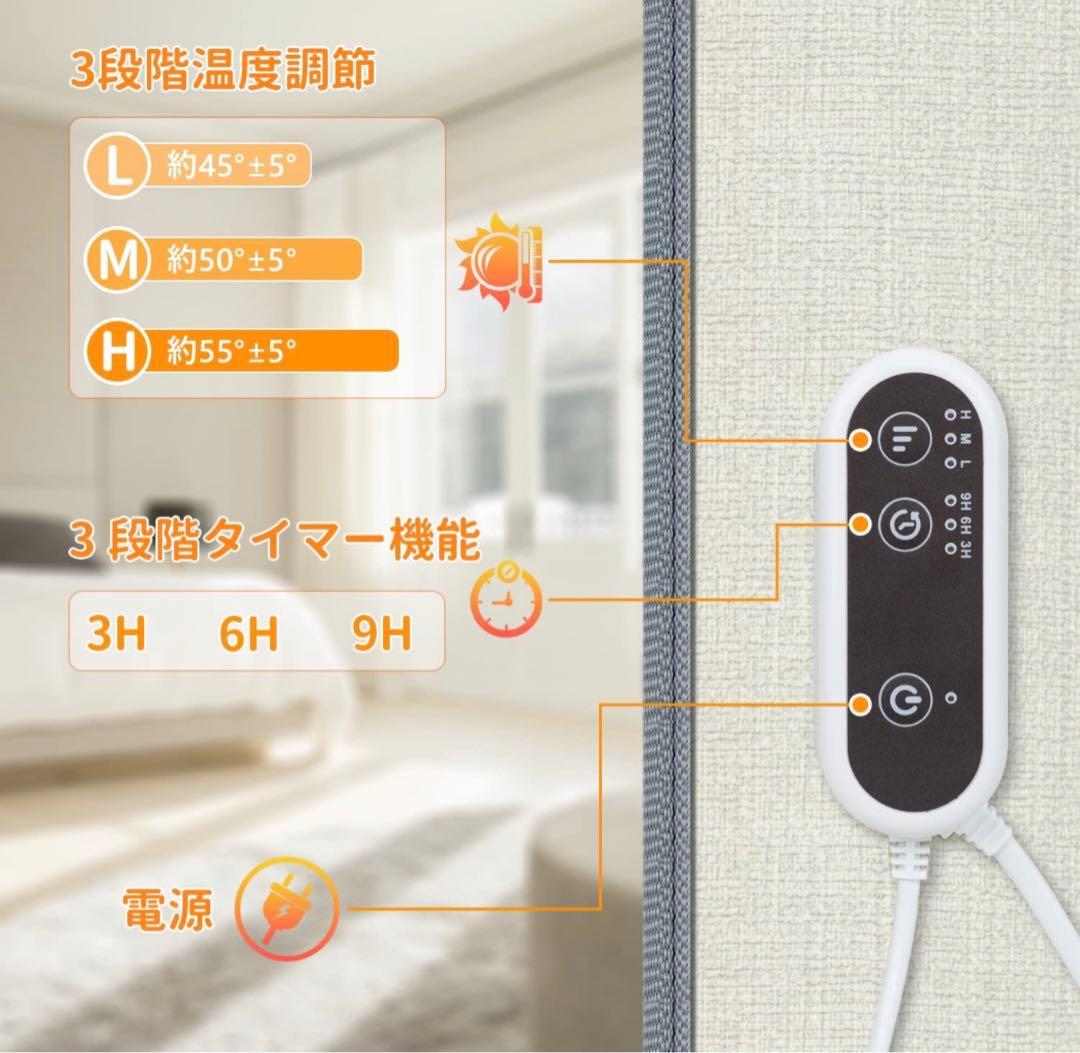 パネルヒーター LIPONTAN デスクヒーター3段階温度調節369タイマー付き