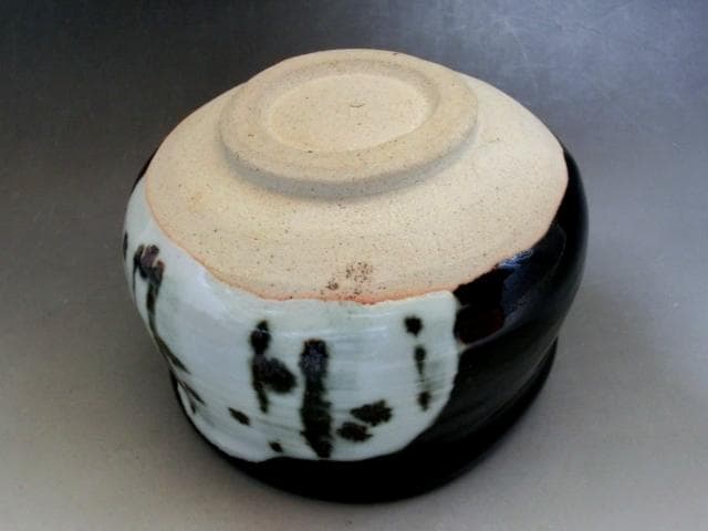 茶碗■黒織部「岡本篤」天神窯 桐共箱 お茶道具 古美術 時代物 骨董品■