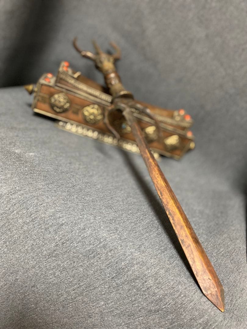 三鈷剣　倶利伽羅剣　不動明王　空海　チベット密教　43.5cm