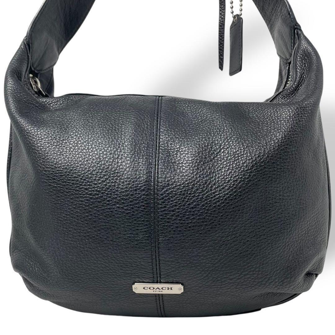 美品 4789 COACH コーチ ショルダーバッグ レザー ブラック