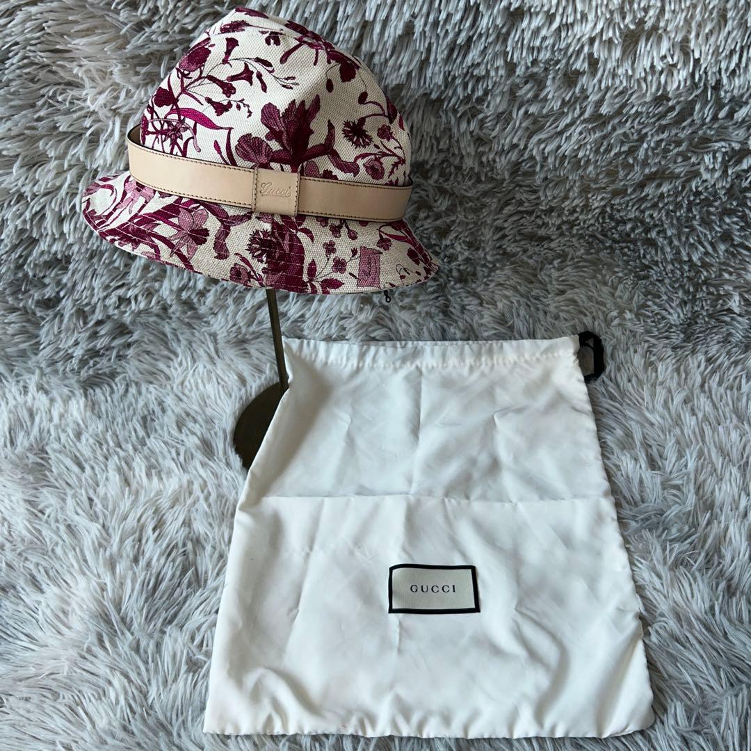 GUCCI グッチ フローラ 花柄 バケットハット 帽子 ハット ピンク