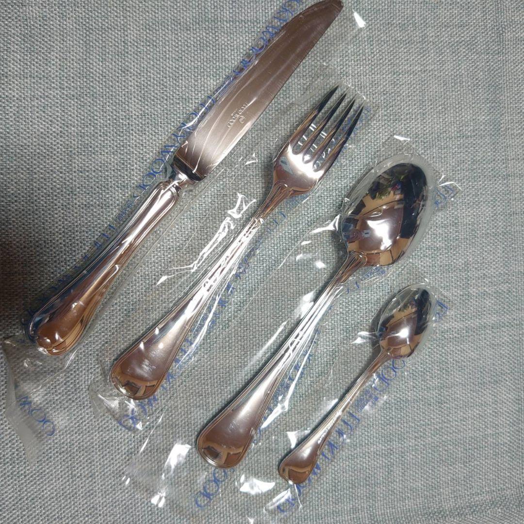 LUCKY WOOD 洋白銀器 EPNS ロムネー カトラリー4本セット未開封