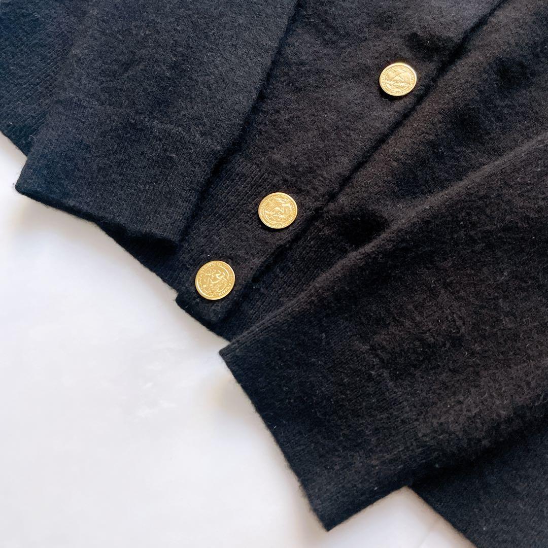 美品✨ドゥーズィエムクラス カシミヤ100% 金ボタン カーディガン ブラック