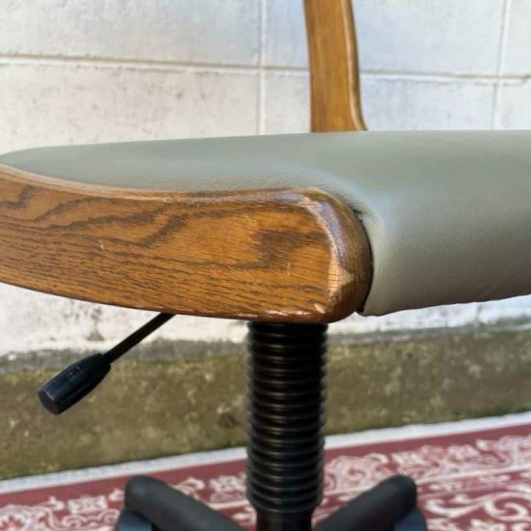 高級 浜本工芸 ◾️木製家具 ナラ材/ オーク材 デスクチェア ワークチェア 書斎